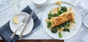 Miso Ginger Crusted Pollock with Chinese Broccoli