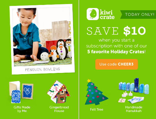 Kiwi Crate Day 3 of Cheer - Get $10.00 off a Subscription