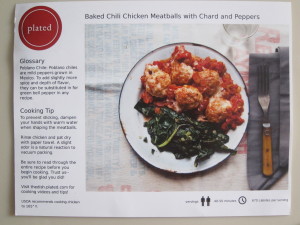 Baked Chili Chicken Meatballs with Chard and Peppers