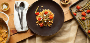 Bulgur Salad with Green Beans, Cherry Tomatoes, and Feta