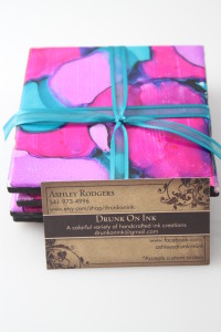 Drunk on Ink Ink Coasters - Alcohol Ink Coasters 