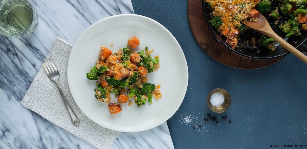 Broccoli, Sweet Potato, and Quinoa Casserole