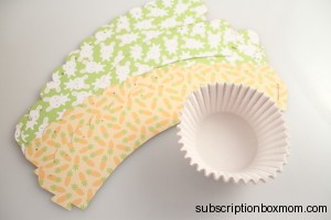 Rabbit and Carrot Reversible Cupcake Wrappers