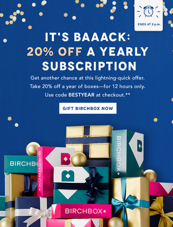 Birchbox 20% Off All Subscriptions
