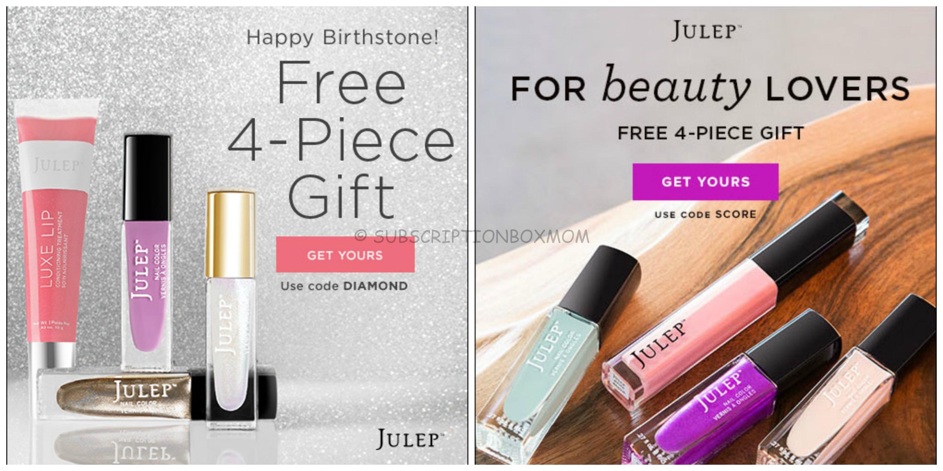 FREE Julep April Birthstone Welcome Box + FREE For Beauty Lovers Welcome Box + Coupons
