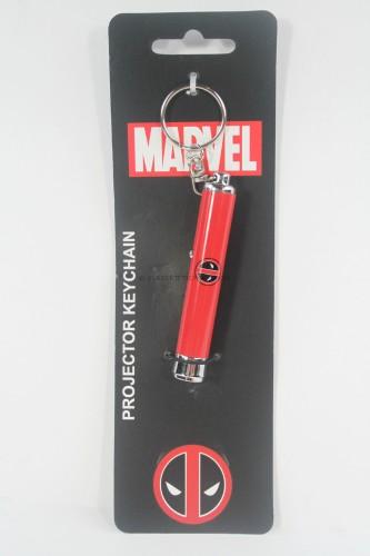 Marvel Comics Deadpool Logo Projector Flashlight Key Chain Key Ring