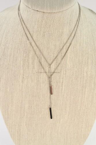 a.v. max Y Short Necklace in Silver