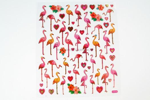 Flamingos and hearts