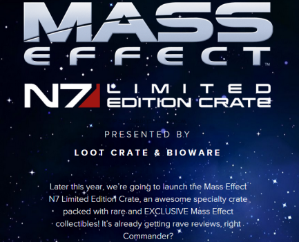 Loot Crate Mass Effect N7 Limited Edition Crate Coming Soon