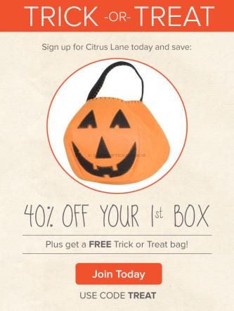 Citrus Lane FREE Trick or Treat Bag