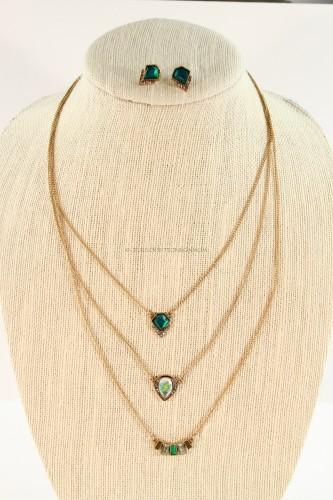 Emerald Necklace & Earring Set