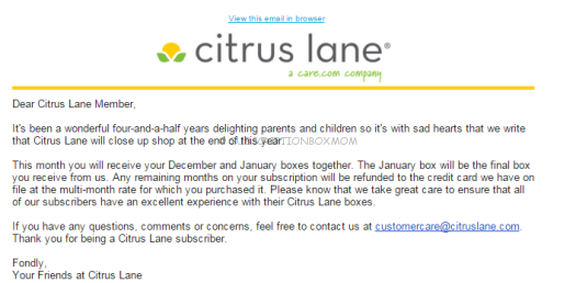Citrus Lane Closure + Details