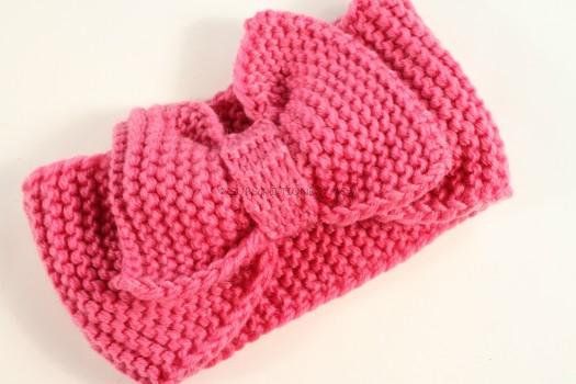 Pink Bow Knit Headband