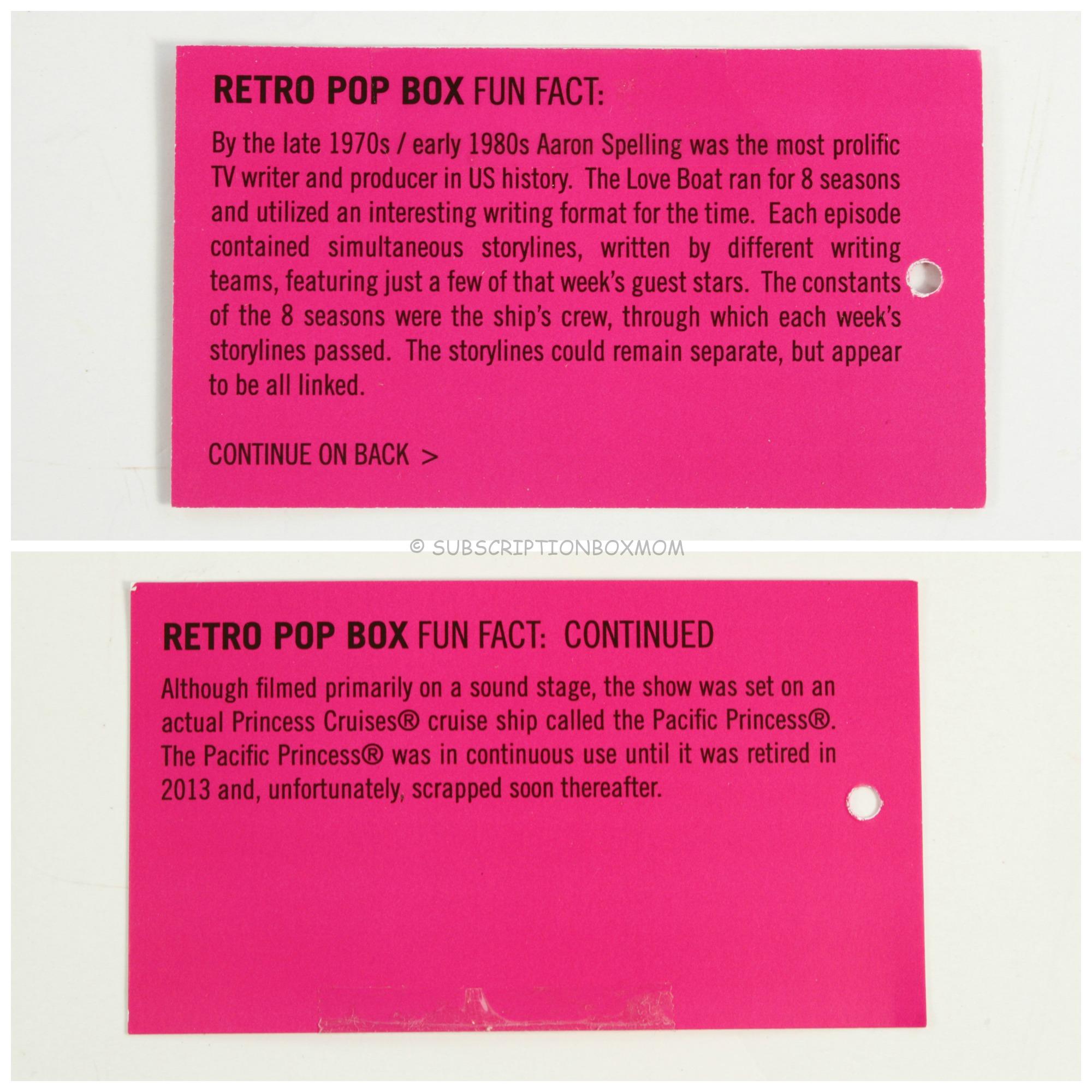 Love Boat Fact Card