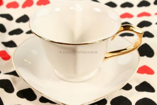 Porcelain Inside Out Heart Tea Cup and Saucer 