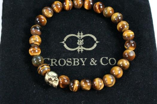 Crosby & Co Tiger's Eye & Skull Bracelet 