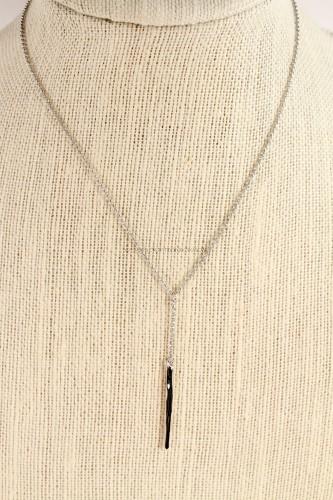 CC Skye Jagged Dagger "Y" Necklace in Silver