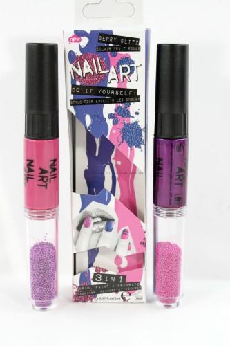 Nail Art Pink & Purple Caviar Duo