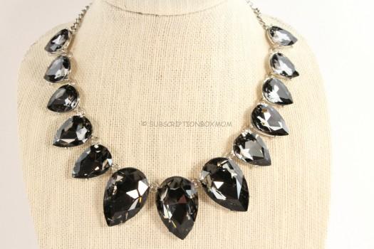 Urban Gem Crystal Bib Necklace in Silver