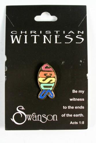 Christian Witness Jesus Fish Pin 