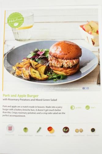 Pork and Apple Burger with Rosemary Potatoes and Mixed Green Salad