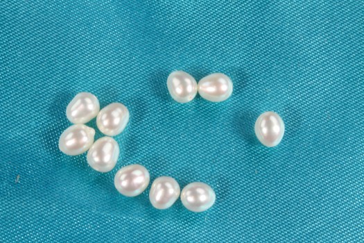 7x5mm Center Drilled Fresh Water Cultured Pearls 