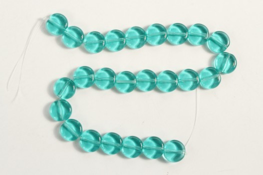 8x3mm Lt Teal Dime Beads (Czech Glass)