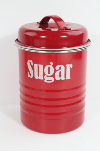 Storage Canister in Vintage Kitchen Red