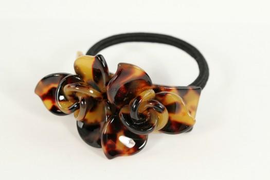 Tortoise Shell Floral Ponytail Cuff
