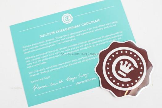 chococurb welcome letter