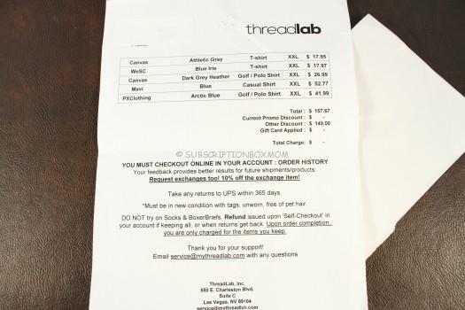 ThreadLab Invoice