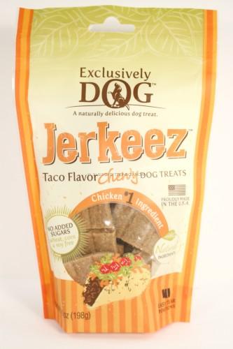 Exclusively Dog Jerkeez Taco Flavor Chewy Dog Treats
