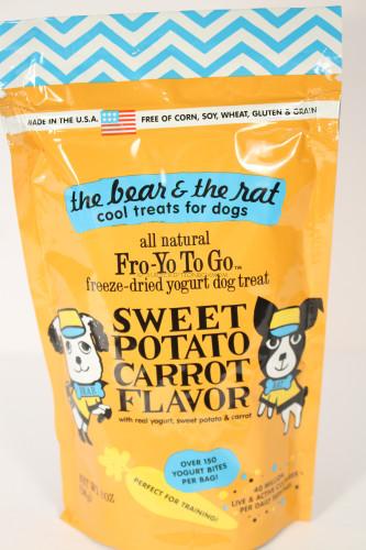 The Bear & The Rat Fro-Yo To Go Freeze-Dried Yogurt Dog Treats - Sweet Potato Carrot 