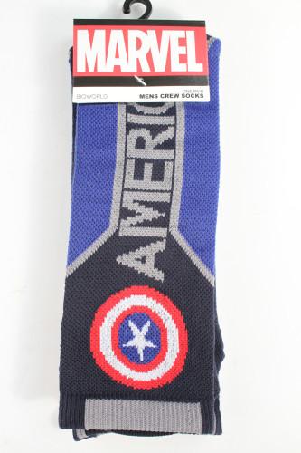 Marvel Captain America Text Mens Active Crew Socks