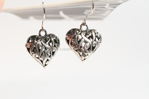 silver heart earrings