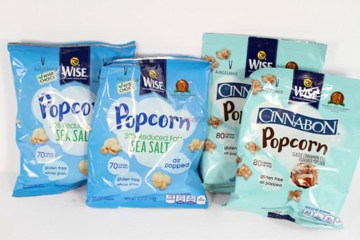 Wise Popcorn in Sea Salt and Cinnabon Popcorn 