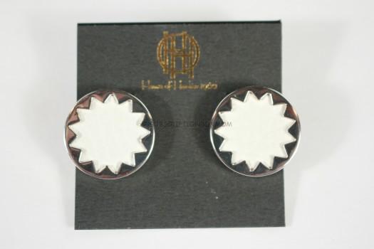 House of Harlow 1960 Engraved Sunburst Studs in White