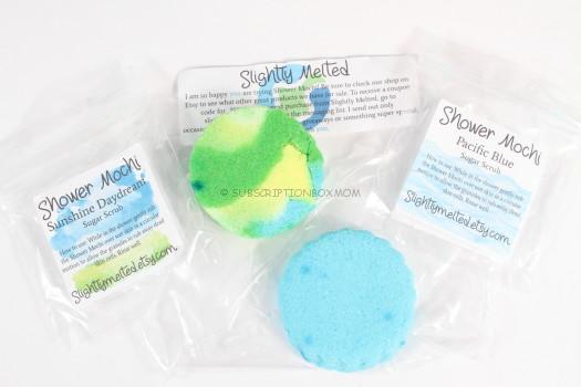 Shower Mochi Sugar Scrubs (Sunshine Daydream and Pacific Blue) 