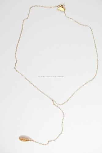 Robyn Rhodes Lily Druzy Lariat Necklace