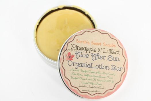 Sarah's Sweet Scrub Aloe After-Sun Organic Lotion Bar in Pineapple & Lillikoi