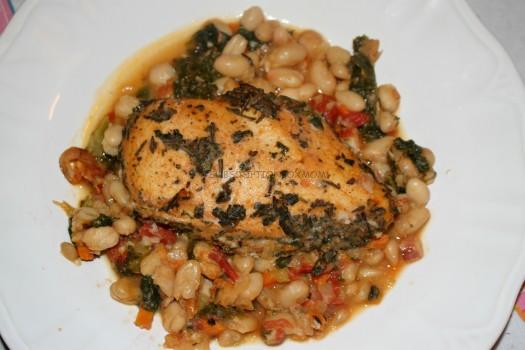 CHICKEN LIVORNO with White Beans & Kale