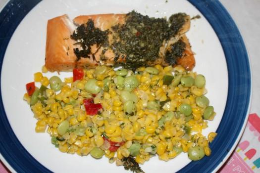 CHIMICHURRI SALMON with Succotash