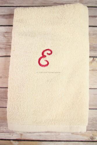 Boca Terry Monogrammed Face/Hand Towel in Ecru