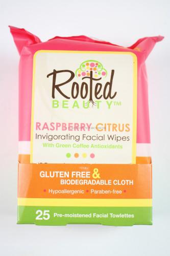 Rooted Beauty Raspberry Citrus Invigorating Facial Wipes 