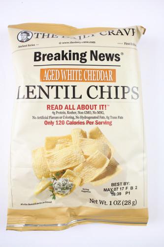 Aged White Cheddar Lentil Chips by The Daily Crave