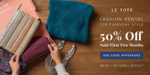 Le Tote 50% Off First 2 Months Coupon