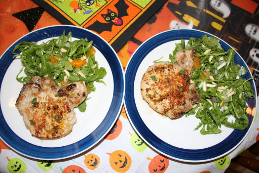 Mojito Pork Chops with citrus salad