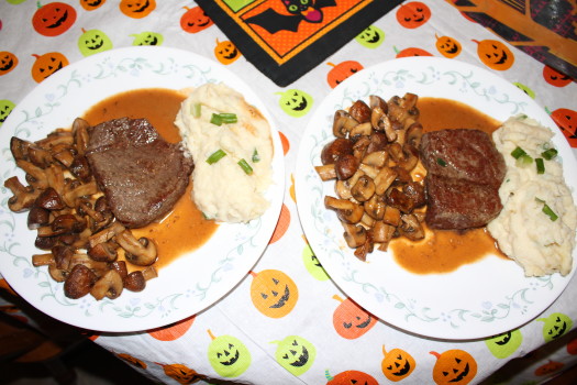 Steak Marsala with Parmesan Mash with sauteed cremini mushrooms