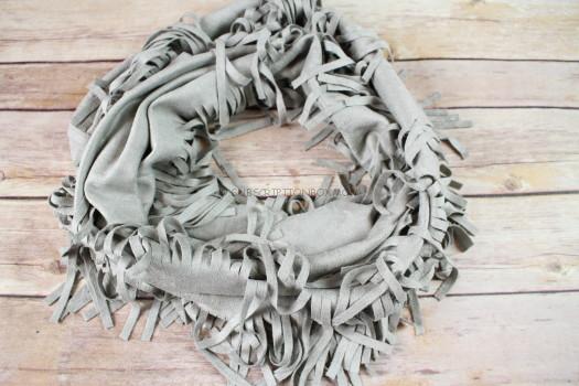 Faux Suede Fringe Infinity Scarf 
