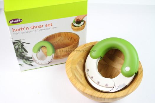 Chef'n Herb'n Shears Herb Chopper and Bamboo Bowl Set